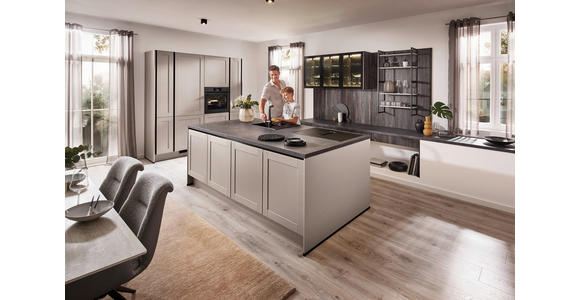EINBAUKÜCHE   - Eichefarben/Grau, Design, Holzwerkstoff - Xora