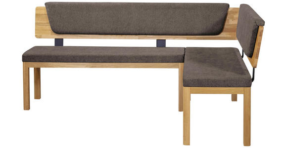 ECKBANK 248/171 cm Webstoff Eichefarben, Braun Eiche vollmassiv   - Eichefarben/Braun, KONVENTIONELL, Holz/Textil (248/171cm) - Linea Natura