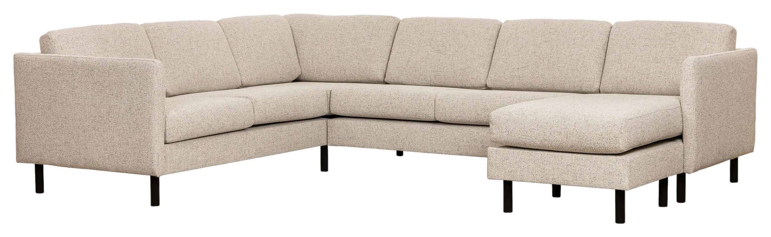 SOFFA i beige  - beige/svart, Design, metall/trä (291/67/226/159cm) - Pure Home Comfort