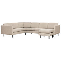 SOFFA i beige  - beige/svart, Design, metall/trä (291/67/226/159cm) - Pure Home Comfort