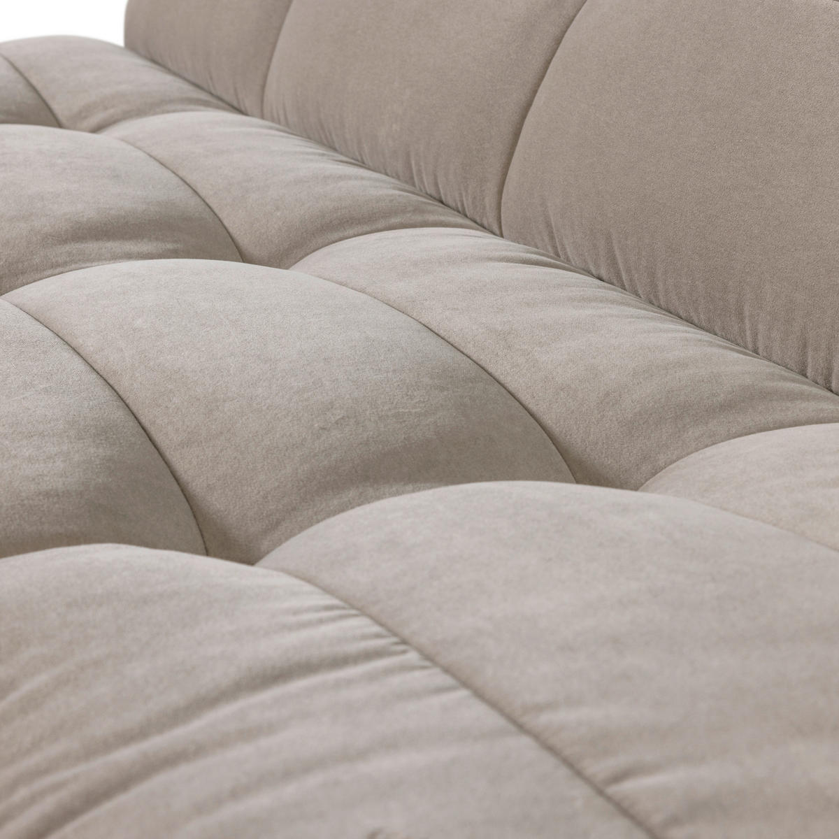 3-SITZER-SOFA Cluster Samt Taupe  - Taupe/Schwarz, MODERN, Kunststoff/Textil (204/81/91cm) - Livetastic