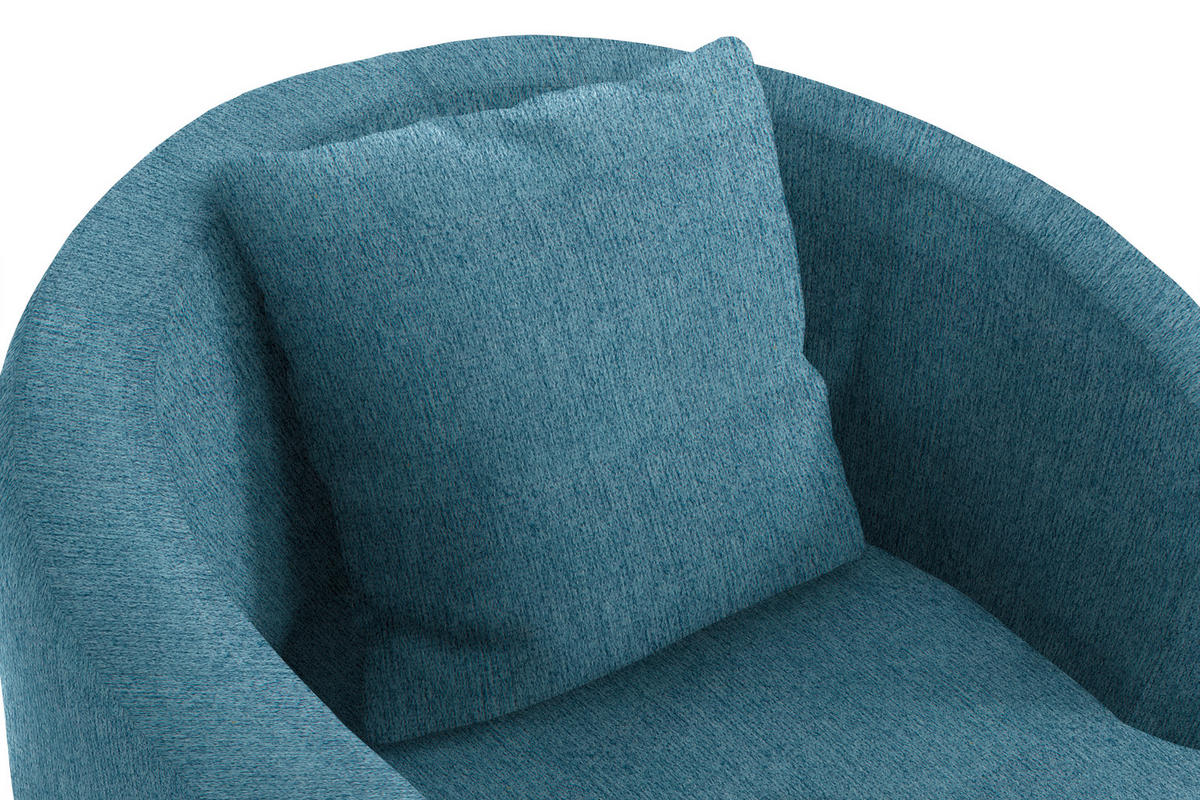 COCKTAILSESSEL in Chenille Blau  - Blau/Schwarz, Design, Kunststoff/Textil (81/74/81cm) - Livetastic