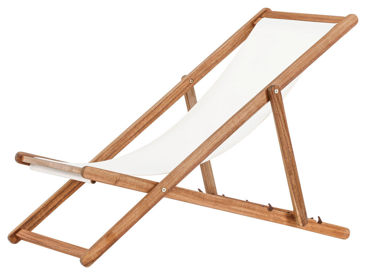 STRANDFÅTÖLJ   57/80/105 cm  - beige/naturfärgad, Klassisk, trä/textil (57/80/105cm) - Gardenson