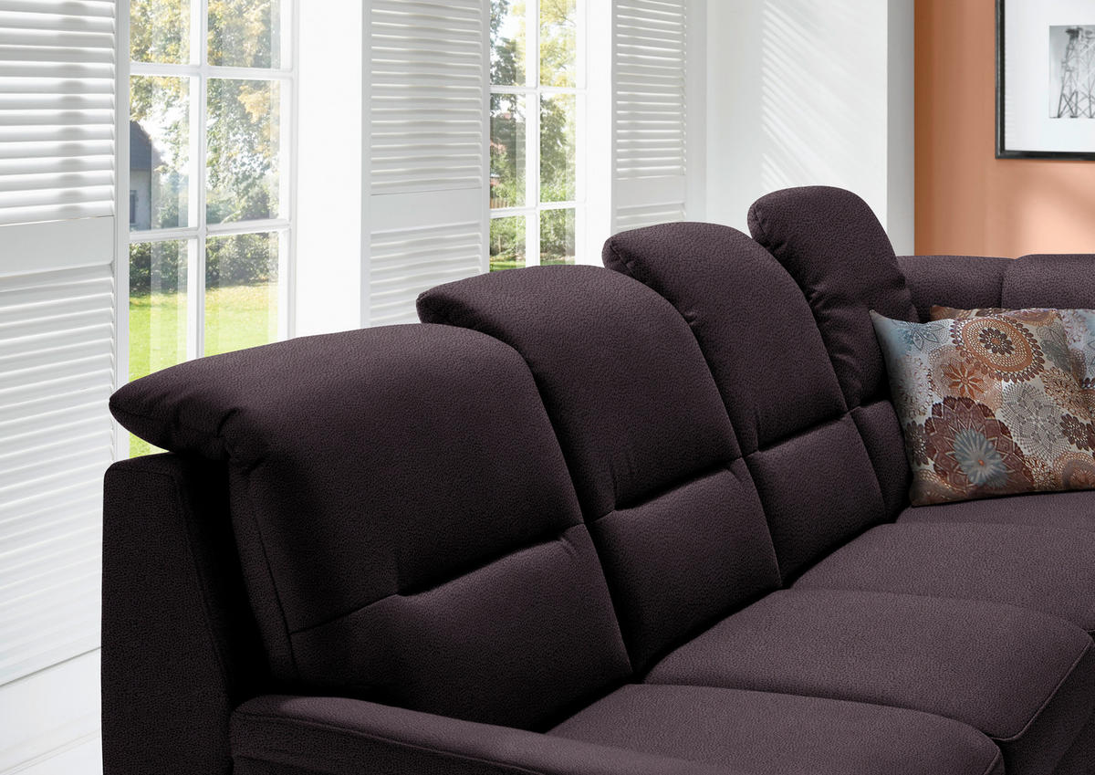 ECKSOFA in Mikrofaser Anthrazit  - Anthrazit/Schwarz, Konventionell, Holz/Textil (303/245cm) - Beldomo Comfort