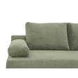 SCHLAFSOFA  mit Liegefunktion, Schlafen auf Sitzhöhe, Rücken echt Cord Salbeigrün  - Salbeigrün/Schwarz, KONVENTIONELL, Holz/Textil (196/96/103cm) - Carryhome