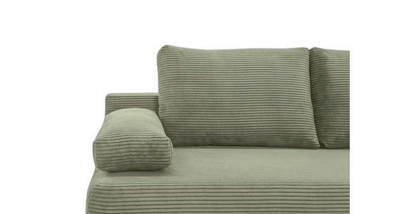 SCHLAFSOFA  mit Liegefunktion, Schlafen auf Sitzhöhe, Rücken echt Cord Salbeigrün  - Salbeigrün/Schwarz, KONVENTIONELL, Holz/Textil (196/96/103cm) - Carryhome