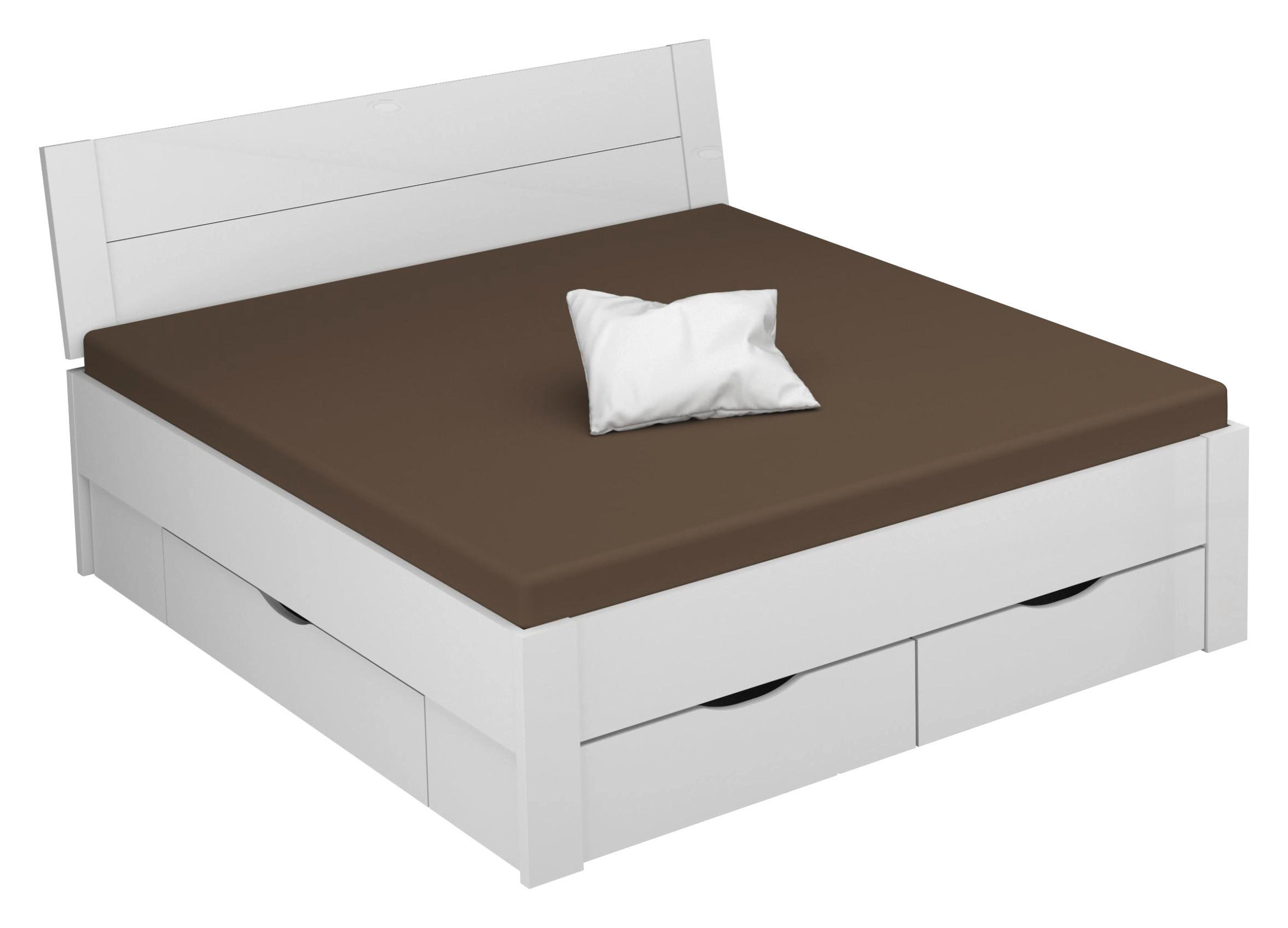 STAURAUMBETT 160/200 cm  Weiss   - Weiss, Design, Holzwerkstoff (160/200cm) - Xora