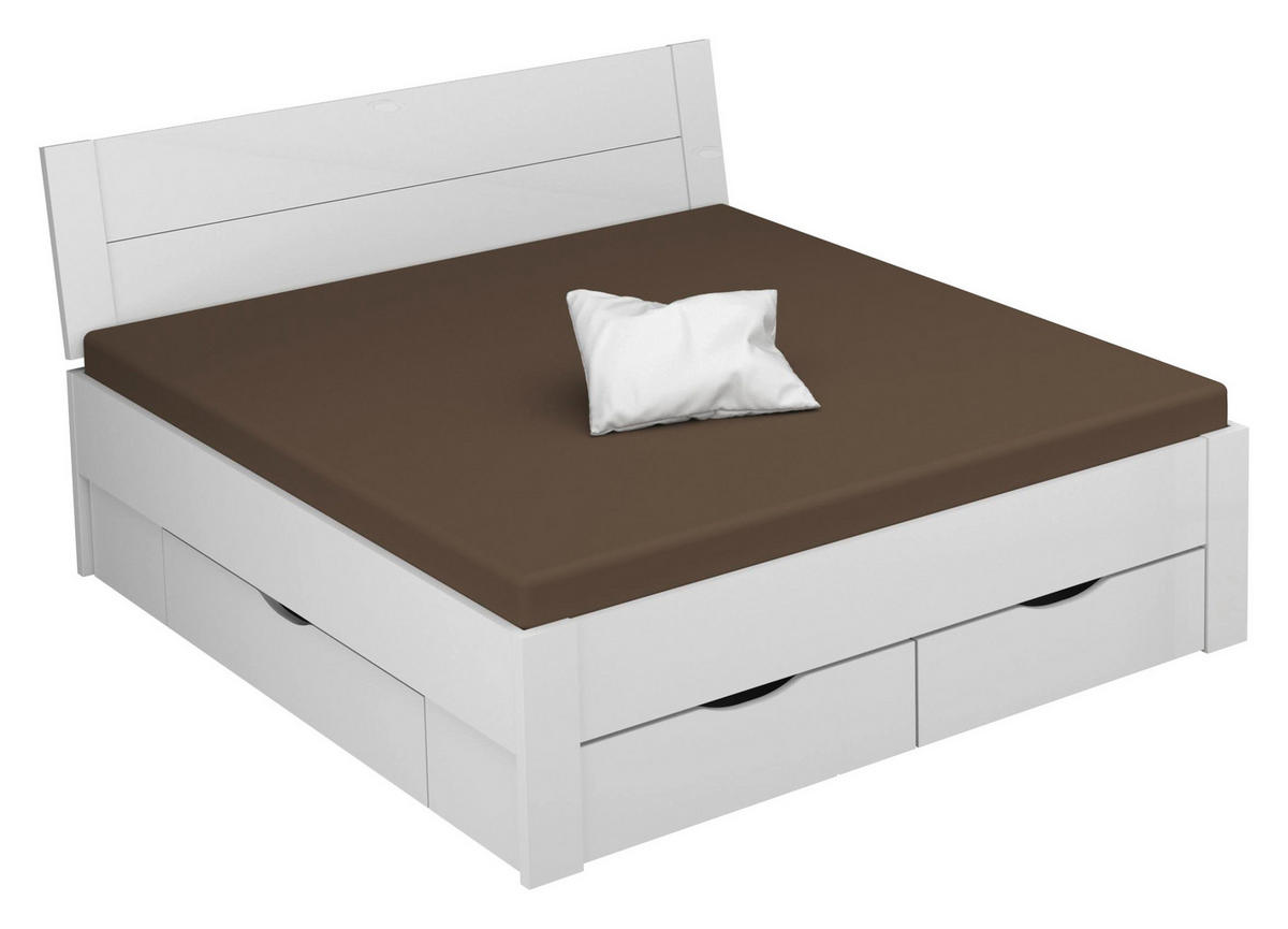 STAURAUMBETT 120/200 cm  in Weiß  - Weiß, Design, Holzwerkstoff (120/200cm) - Xora