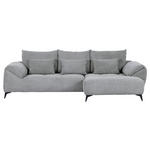 ECKSOFA in Cord Hellgrau  311/176 cm  - Hellgrau/Schwarz, KONVENTIONELL, Textil/Metall (311/176cm) - Carryhome