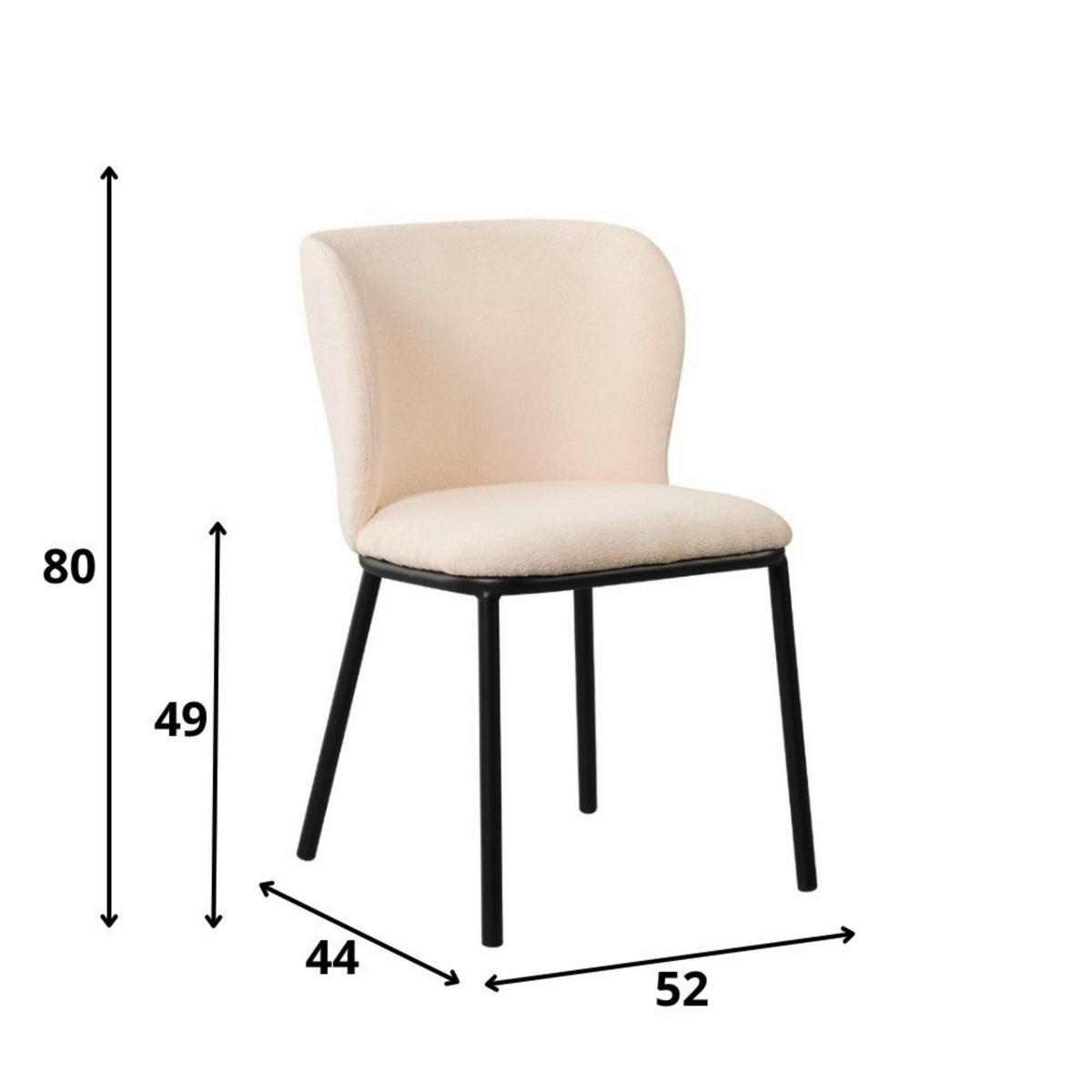 SADA ŽIDLÍ 2 kusy - bílá/černá, Moderní, kov/textil (52/80/44cm) - MID.YOU