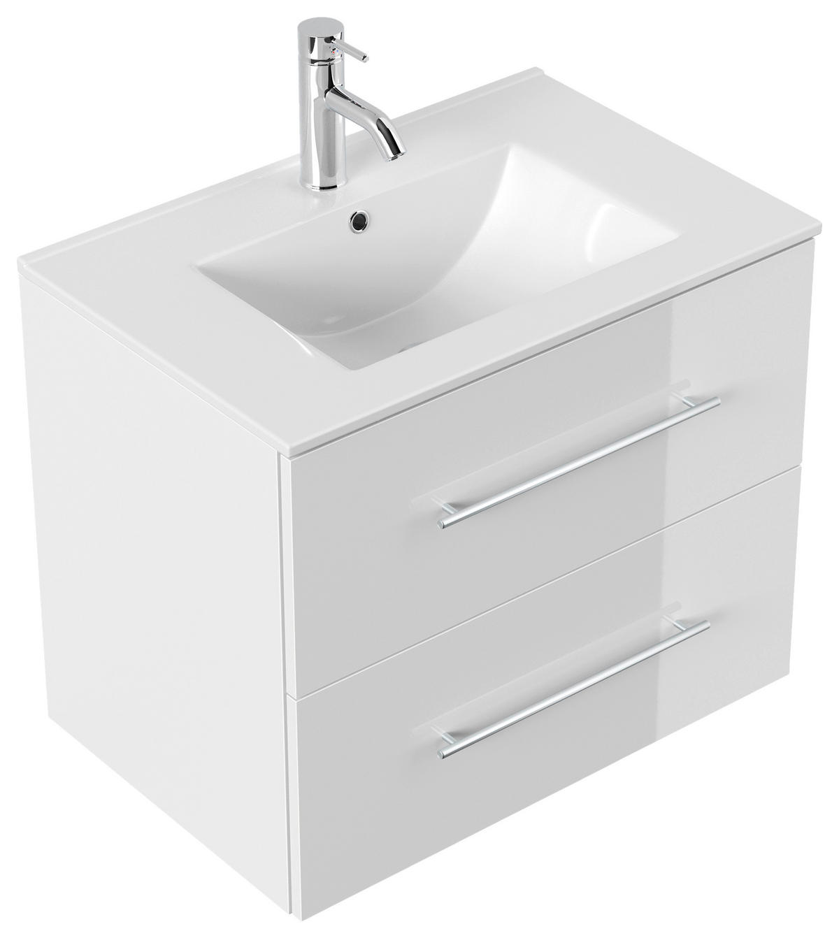 WASCHTISCHKOMBI 71 cm  - Weiß Hochglanz/Weiß, Basics, Keramik/Holzwerkstoff (71cm) - MID.YOU