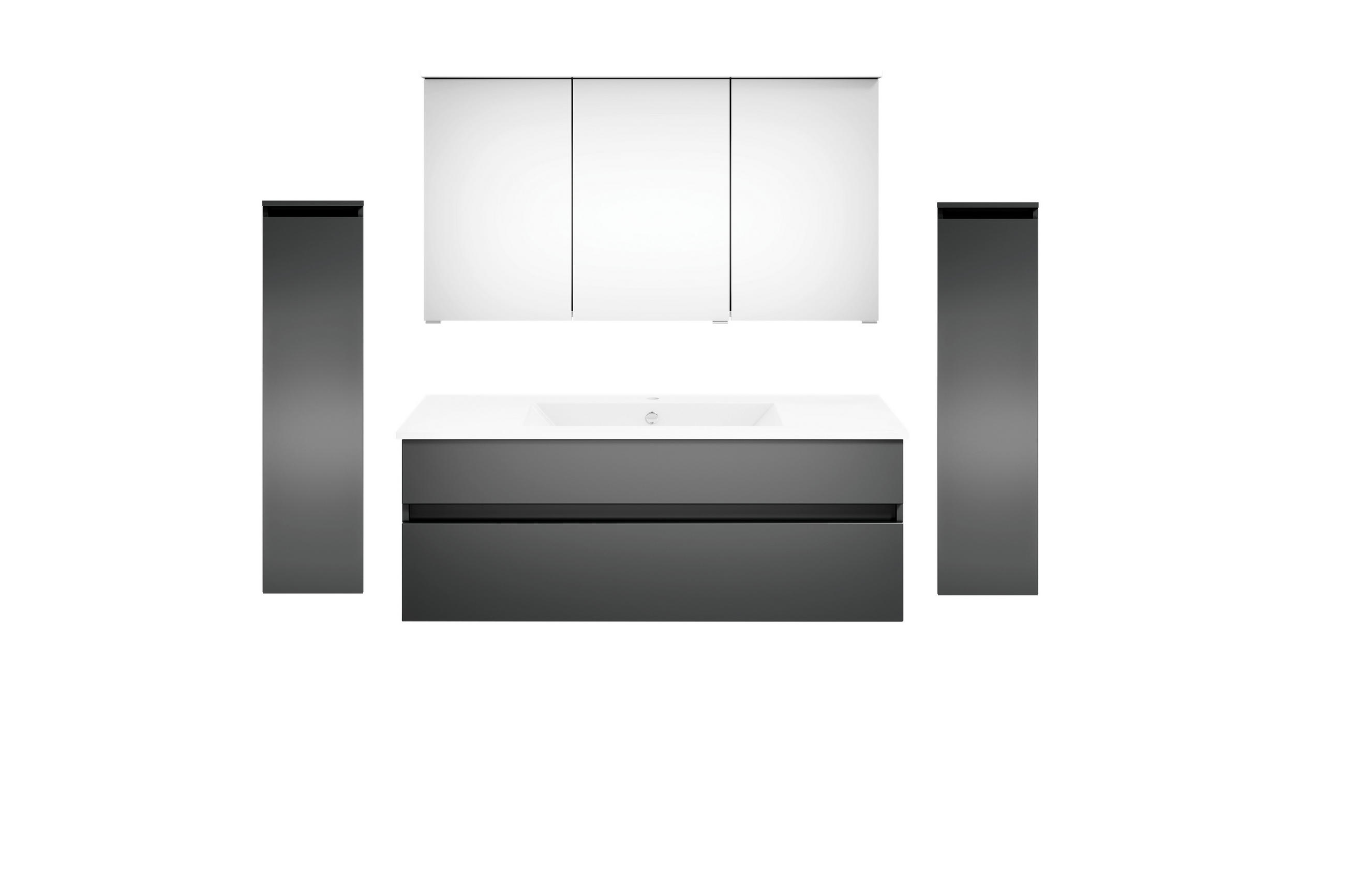 BADEZIMMER  in 180 cm  - Dunkelgrau/Weiß, KONVENTIONELL, Keramik/Holzwerkstoff (180cm) - Puris