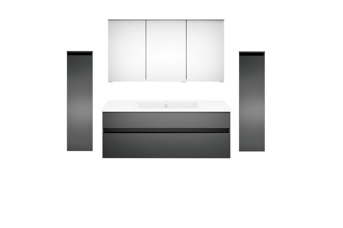 BADEZIMMER 180 cm  - Weiss/Dunkelgrau, Konventionell, Keramik/Holzwerkstoff (180cm) - Puris