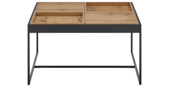 COUCHTISCH in Holz, Metall, Holzwerkstoff 83/83/45 cm  - Eichefarben/Schwarz, Design, Holz/Holzwerkstoff (83/83/45cm) - Novel