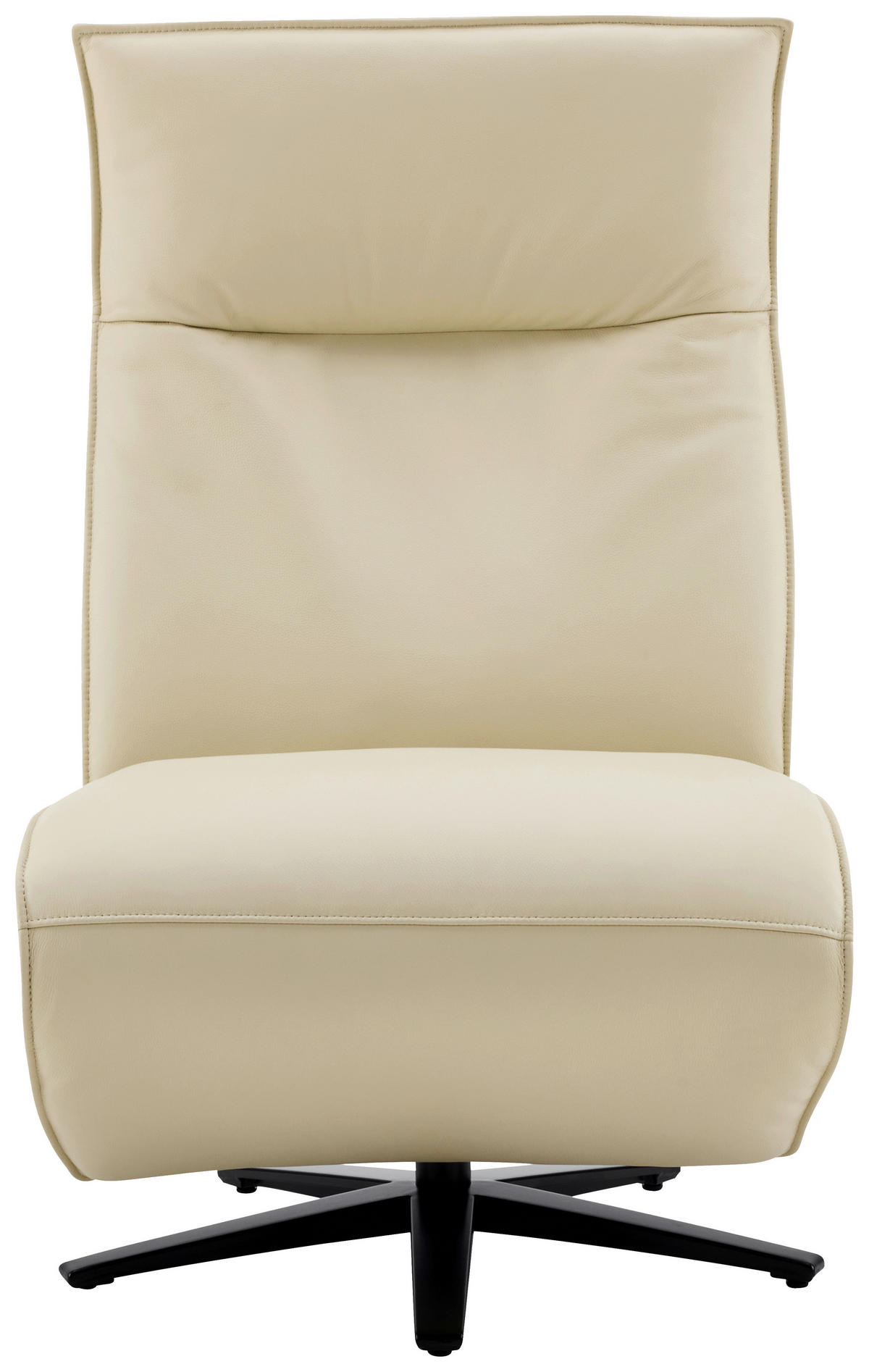 RELAXSESSEL Lederlook Echtleder Relaxfunktion, Kopfteilverstellung, Fußteilverstellung    - Beige/Schwarz, Design, Leder/Textil (70/110/82cm) - Stylife