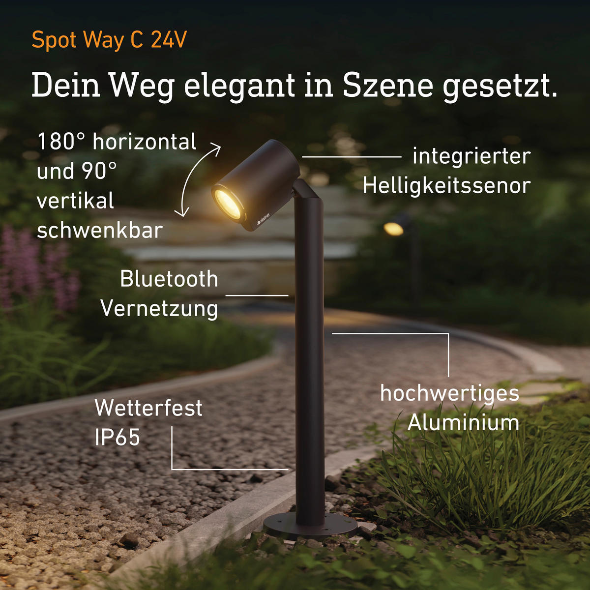 AUSSENLEUCHTE 42V Garten Lichtsystem 22,6/57,2/14 cm  - Anthrazit, Trend, Metall (22,6/57,2/14cm) - Steinel