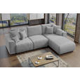 ECKSOFA Grau Cord  - Chromfarben/Grau, KONVENTIONELL, Kunststoff/Textil (293/195cm) - Carryhome