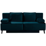SCHLAFSOFA Percy in Petrol  - Petrol/Schwarz, KONVENTIONELL, Textil/Metall (197/91/88cm) - Novel