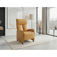 RELAXSESSEL in Leder Currygelb  - Currygelb/Schwarz, Basics, Leder/Kunststoff (76/114/84cm) - Sit & More