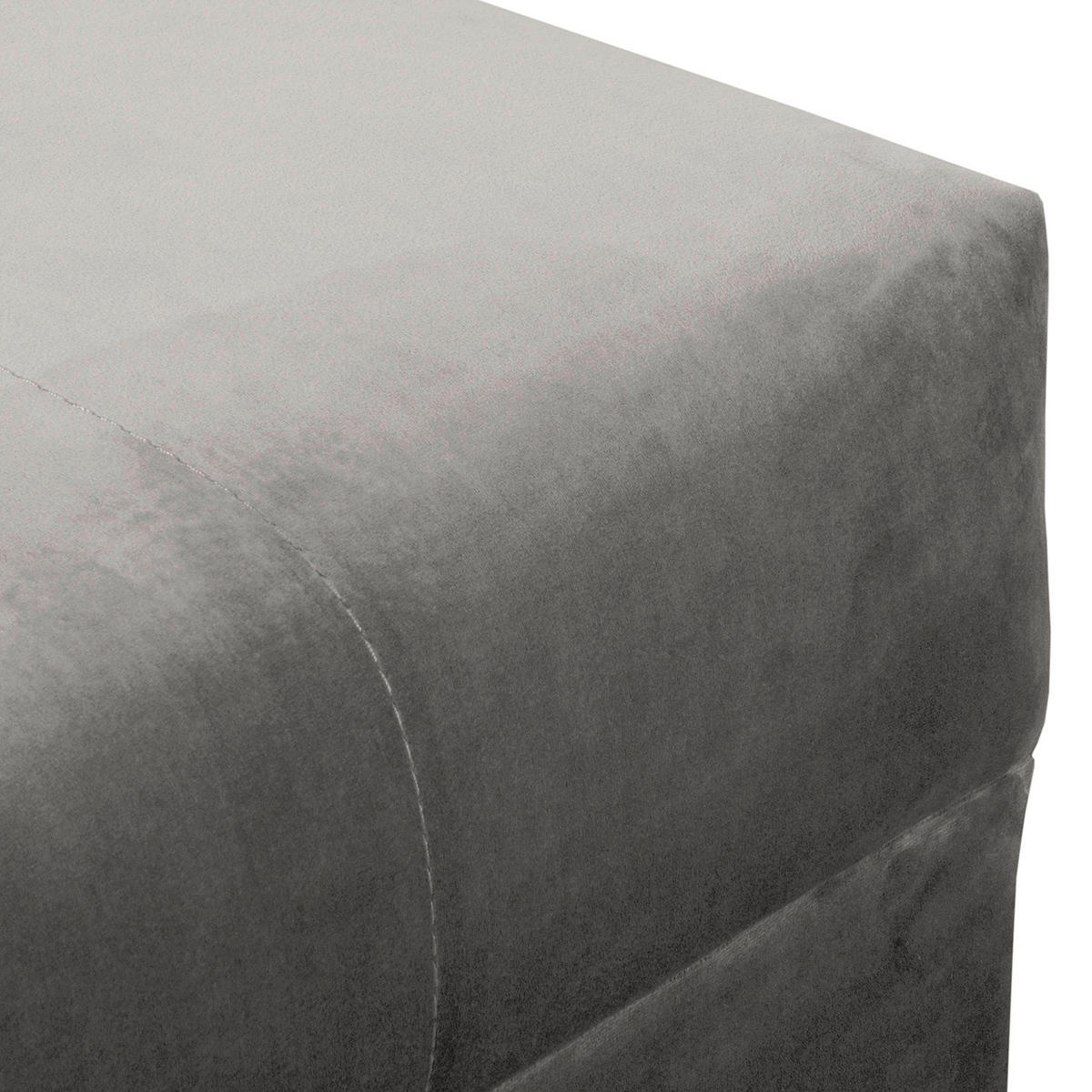 ECKSOFA inkl. Hocker Ariella Grau Samt Rückenkissen, Hocker  - Naturfarben/Grau, Design, Holz/Textil (231/161cm) - Livetastic