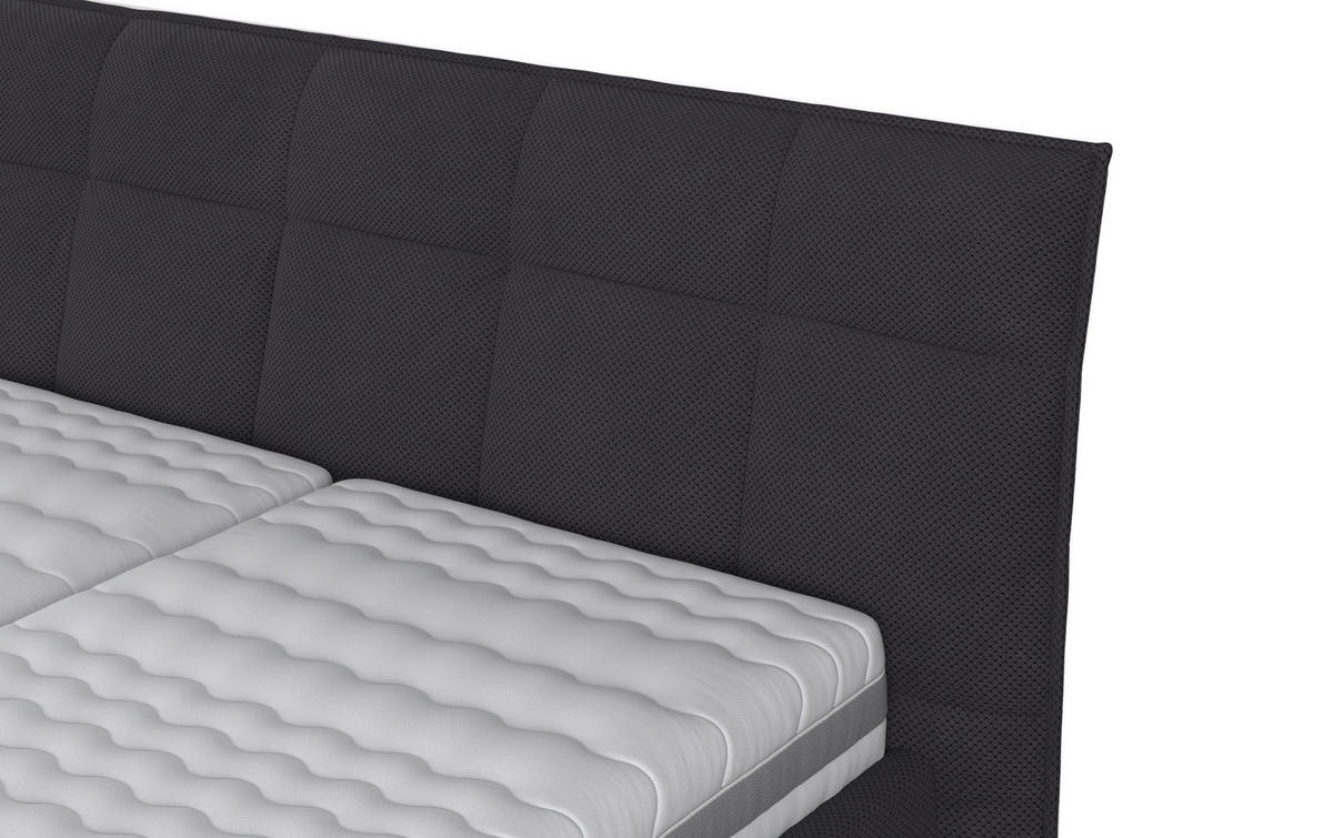 KÁRPITOZOTT ÁGY 160/200 cm  antracit  - fekete/antracit, Basics, faalapú anyag/textil (160/200cm) - Carryhome