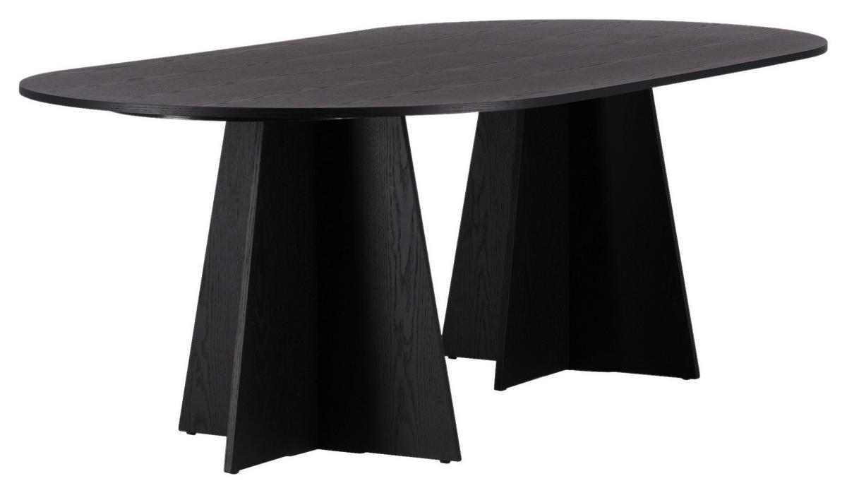 ESSTISCH furniert oval Schwarz  - Schwarz, Design, Holz (230/115/75cm) - Livetastic