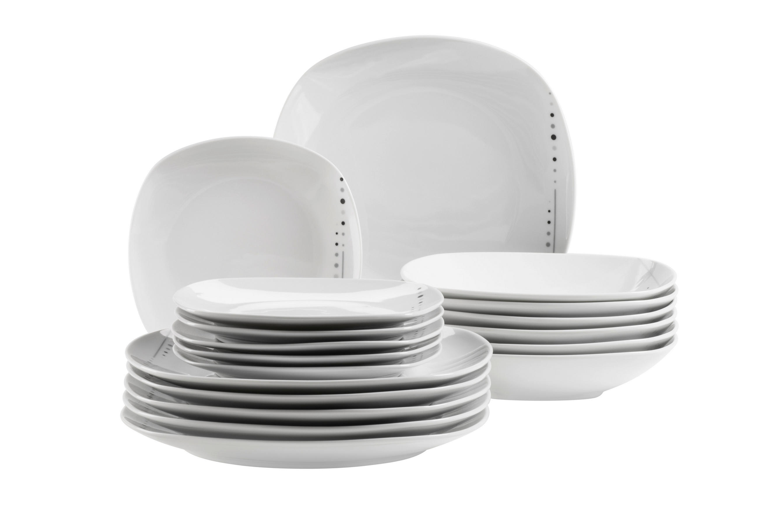 TAFELSERVICE Weiß 18-teilig  - Weiß, Basics, Keramik - Mäser