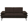 2,5-SITZER Dieter Knoll in Velours Dunkelbraun  - Dunkelbraun/Beige, Design, Textil/Metall (196/89/104cm) - Dieter Knoll