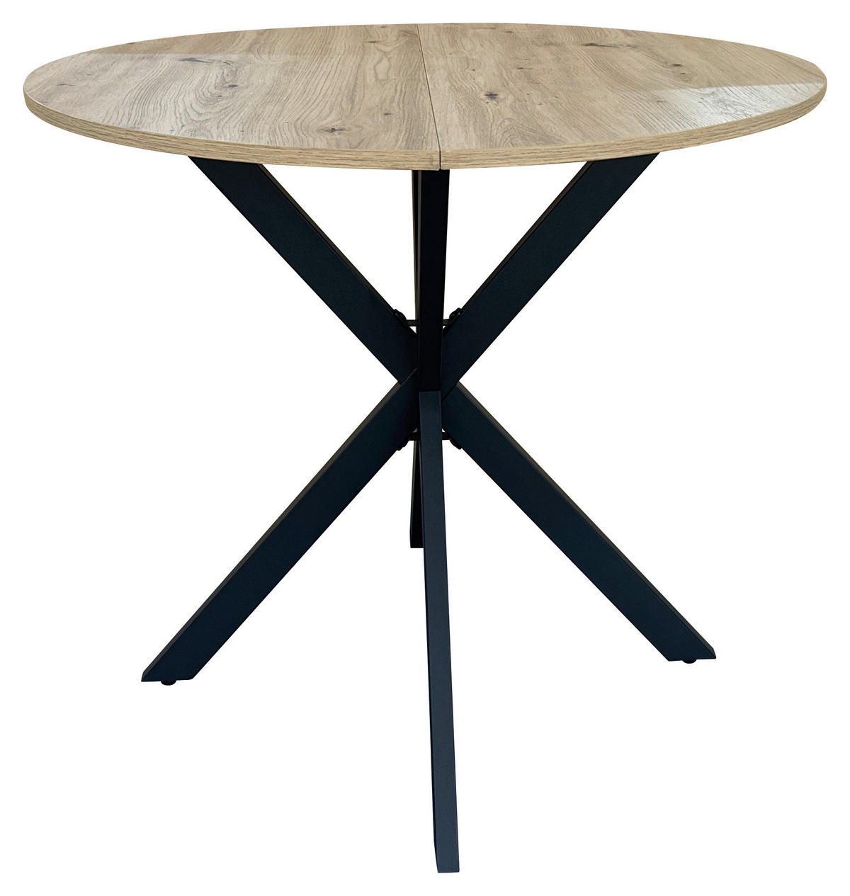 ESSTISCH in Metall, Holzwerkstoff 80/80/75 cm  - Eichefarben/Schwarz, MODERN, Holzwerkstoff/Metall (80/80/75cm) - MID.YOU