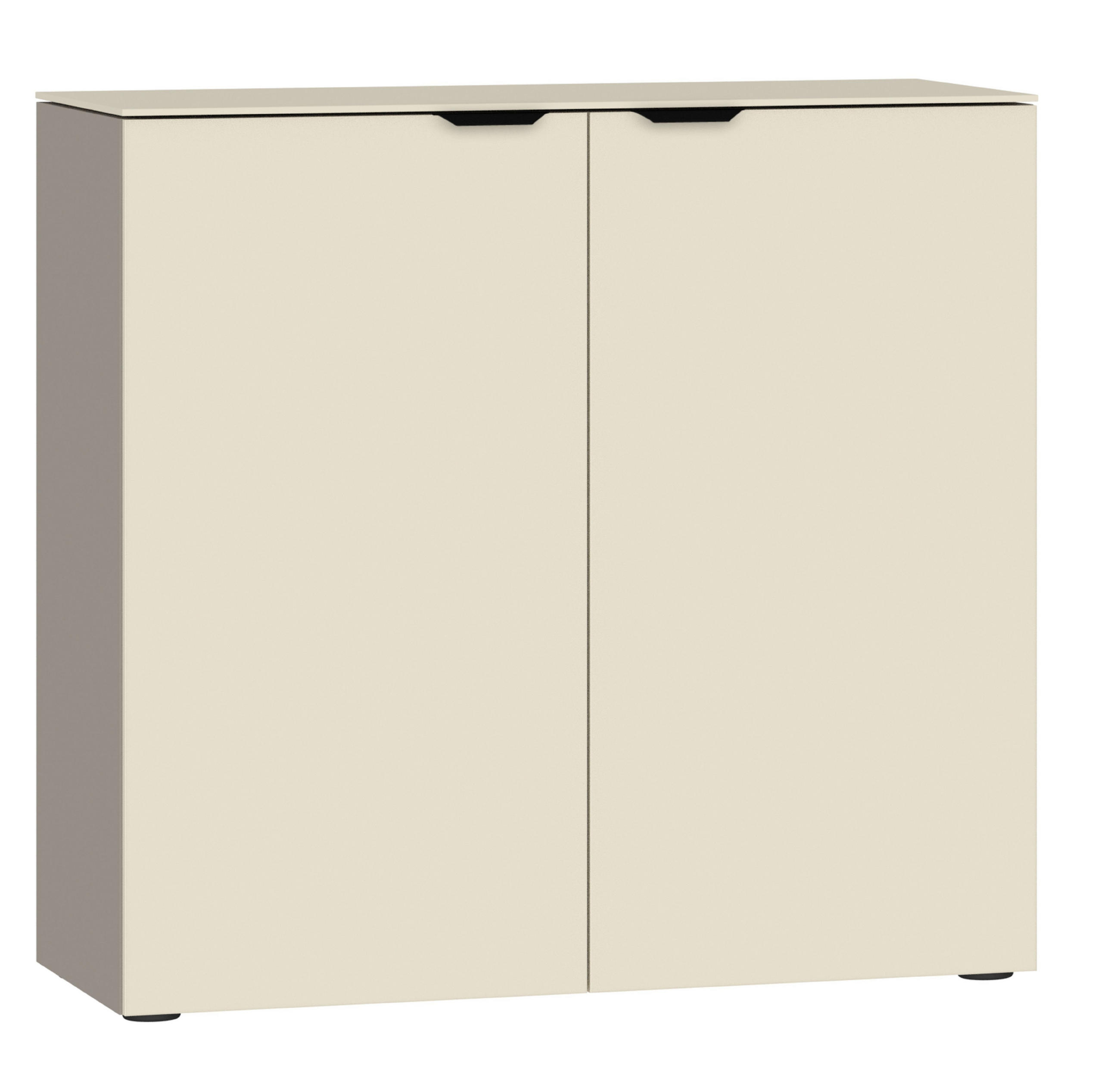 KOMMODE 90/87/43 cm  in Creme, Hellbraun  - Hellbraun/Creme, Design, Glas/Holzwerkstoff (90/87/43cm) - Jutzler