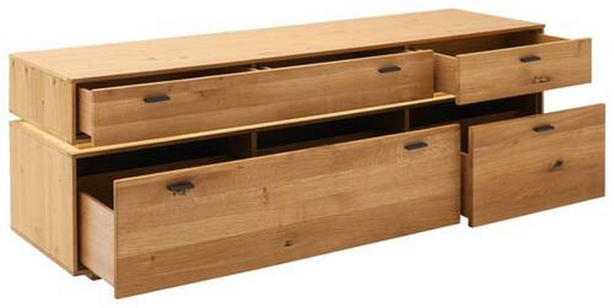 LOWBOARD  in 183/62/51 cm  - Wildeiche/Anthrazit, Natur, Holz/Holzwerkstoff (183/62/51cm) - MID.YOU