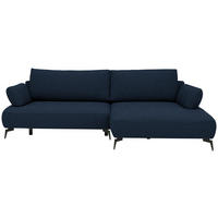 ECKSOFA COLORADO in Struktur Dunkelblau  - Schwarz/Dunkelblau, Design, Textil/Metall (284/186cm) - Lomoco
