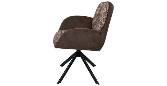ARMLEHNSTUHL  in Eisen Webstoff  - Schwarz/Braun, Design, Textil/Metall (59/90/64cm) - Linea Natura