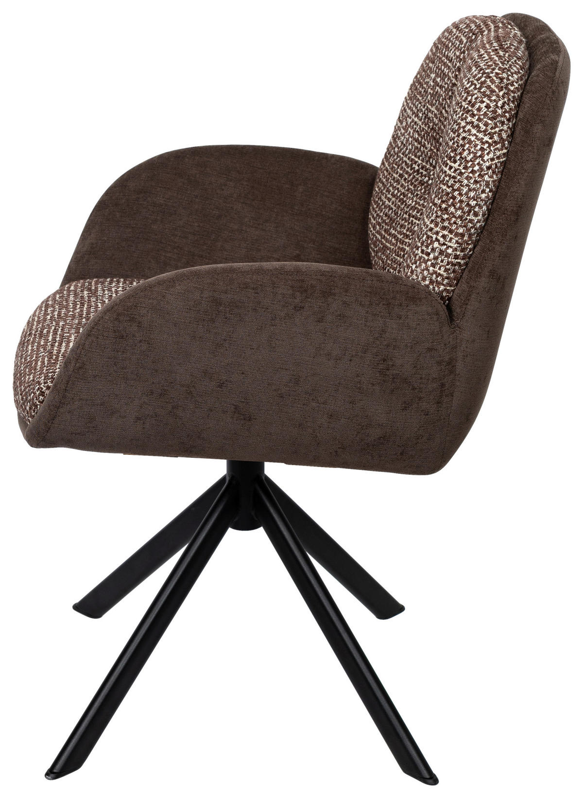 ARMLEHNSTUHL  in Eisen Webstoff  - Schwarz/Braun, Design, Textil/Metall (59/90/64cm) - Linea Natura