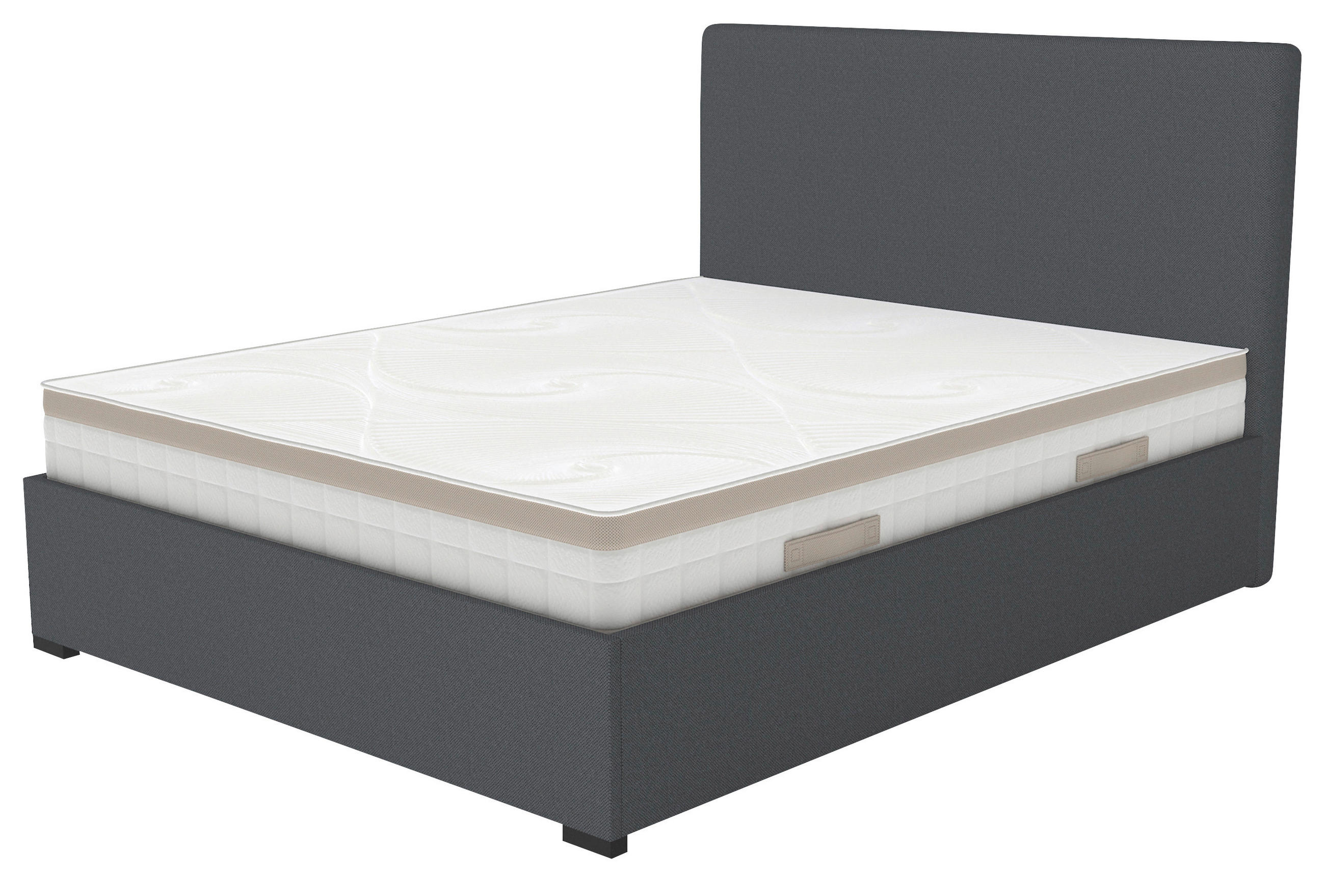 OBLAZINJENA POSTELJA   x  , leseni material antracit  - antracit, Moderno, leseni material (180/200cm) - Hespo