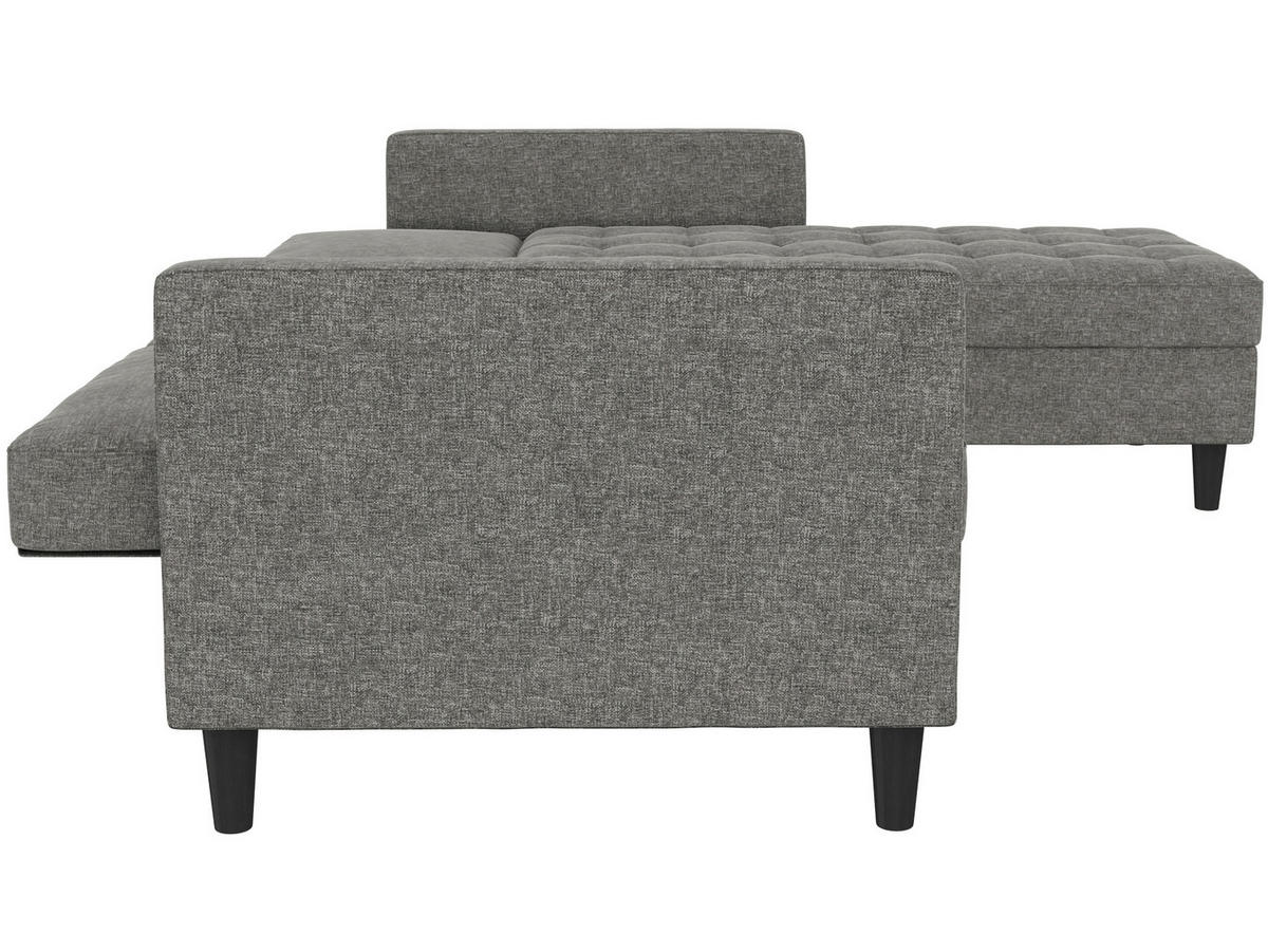ECKSOFA PALERMO Anthrazit Webstoff, Leinenoptik Schlaffunktion, Stauraum  - Anthrazit/Schwarz, Basics, Kunststoff/Textil (213/154cm) - Livetastic
