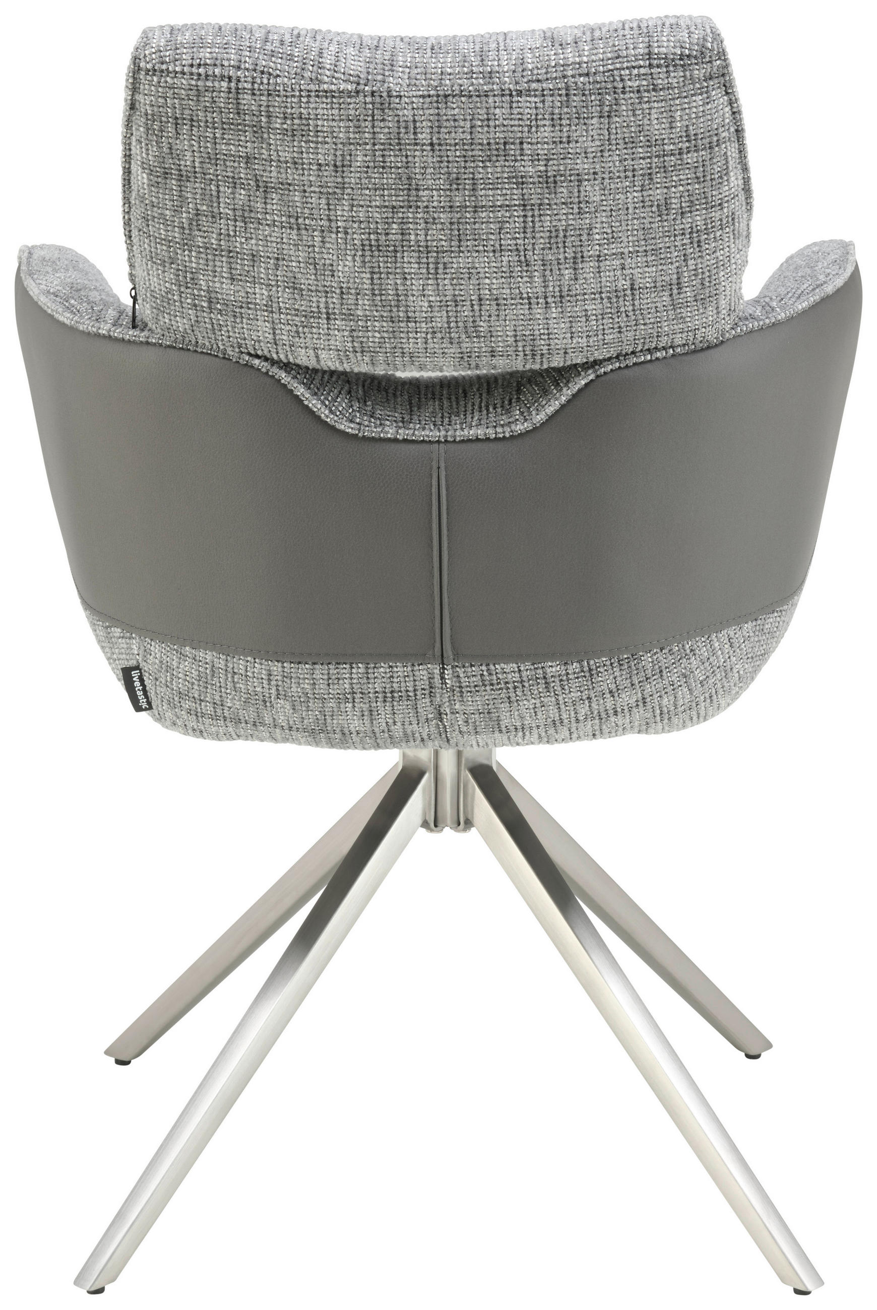 ARMLEHNSTUHL  in Edelstahl Webstoff, Mikrofaser  - Edelstahlfarben/Grau, KONVENTIONELL, Textil/Metall (59,5/90,5/64,5cm) - Livetastic