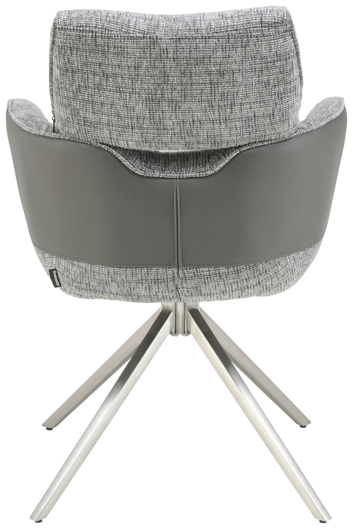 ARMLEHNSTUHL  in Edelstahl Webstoff, Mikrofaser  - Edelstahlfarben/Grau, KONVENTIONELL, Textil/Metall (59,5/90,5/64,5cm) - Livetastic