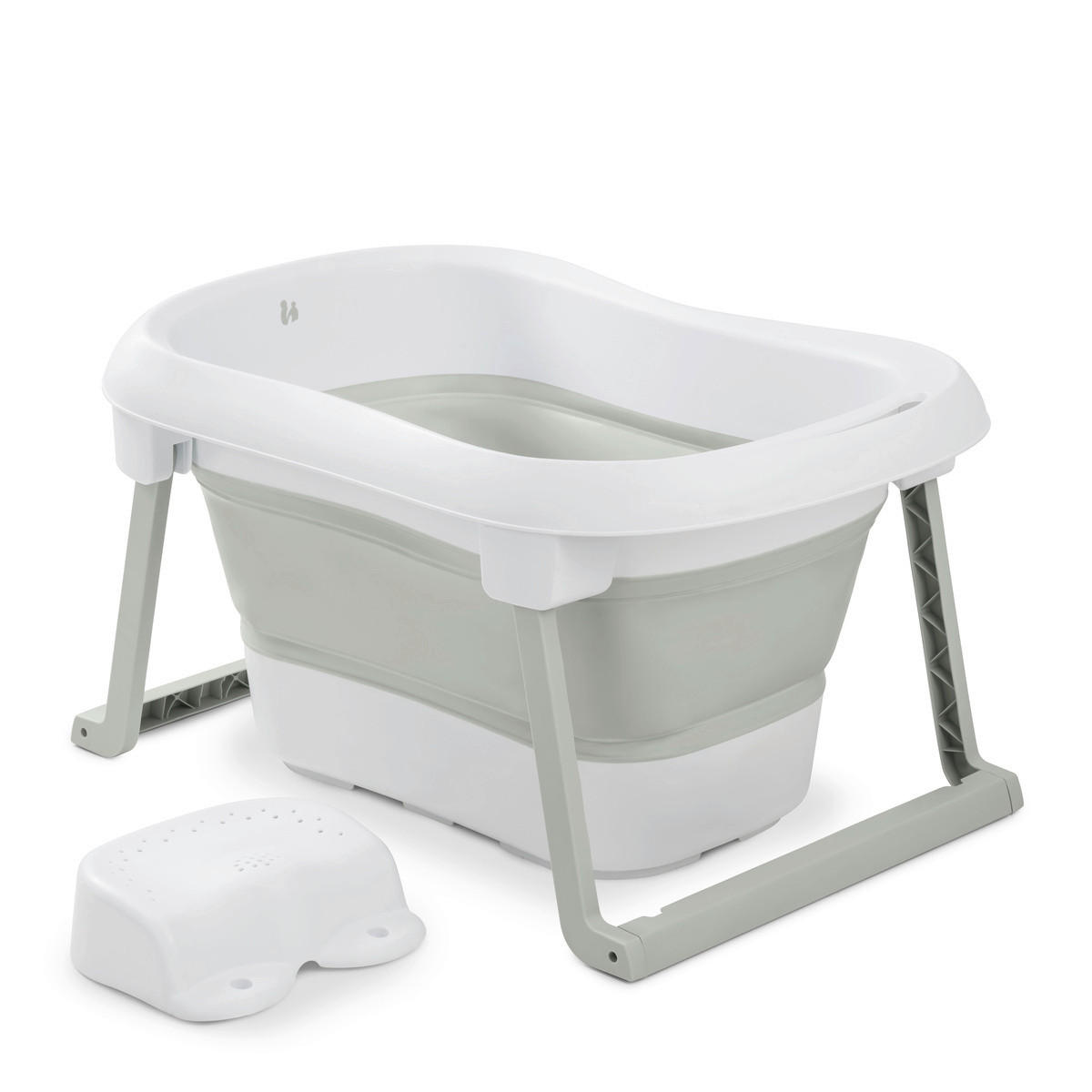 BABYBADEWANNE Wash N Fold  - Salbeigrün/Weiß, Basics, Kunststoff (56/44/78cm) - Hauck