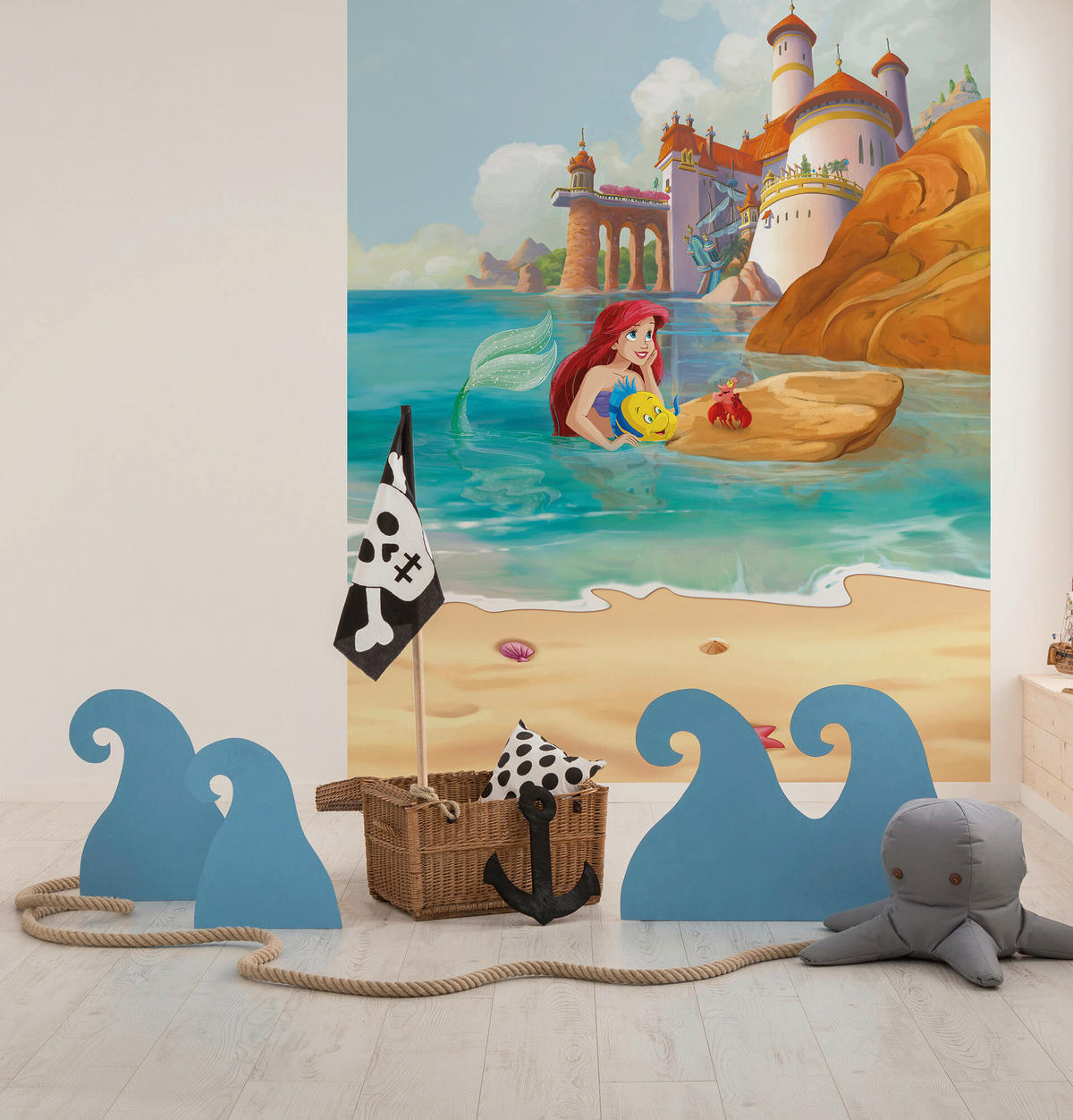 FOTOTAPETE ARIEL DAYDREAM  - Blau, Design, Textil (200/250cm) - Disney