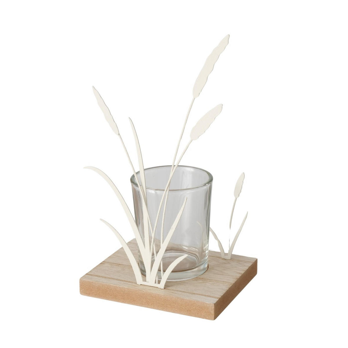 WINDLICHT - Creme/Braun, Basics, Glas/Holzwerkstoff (10/8/18,5cm)