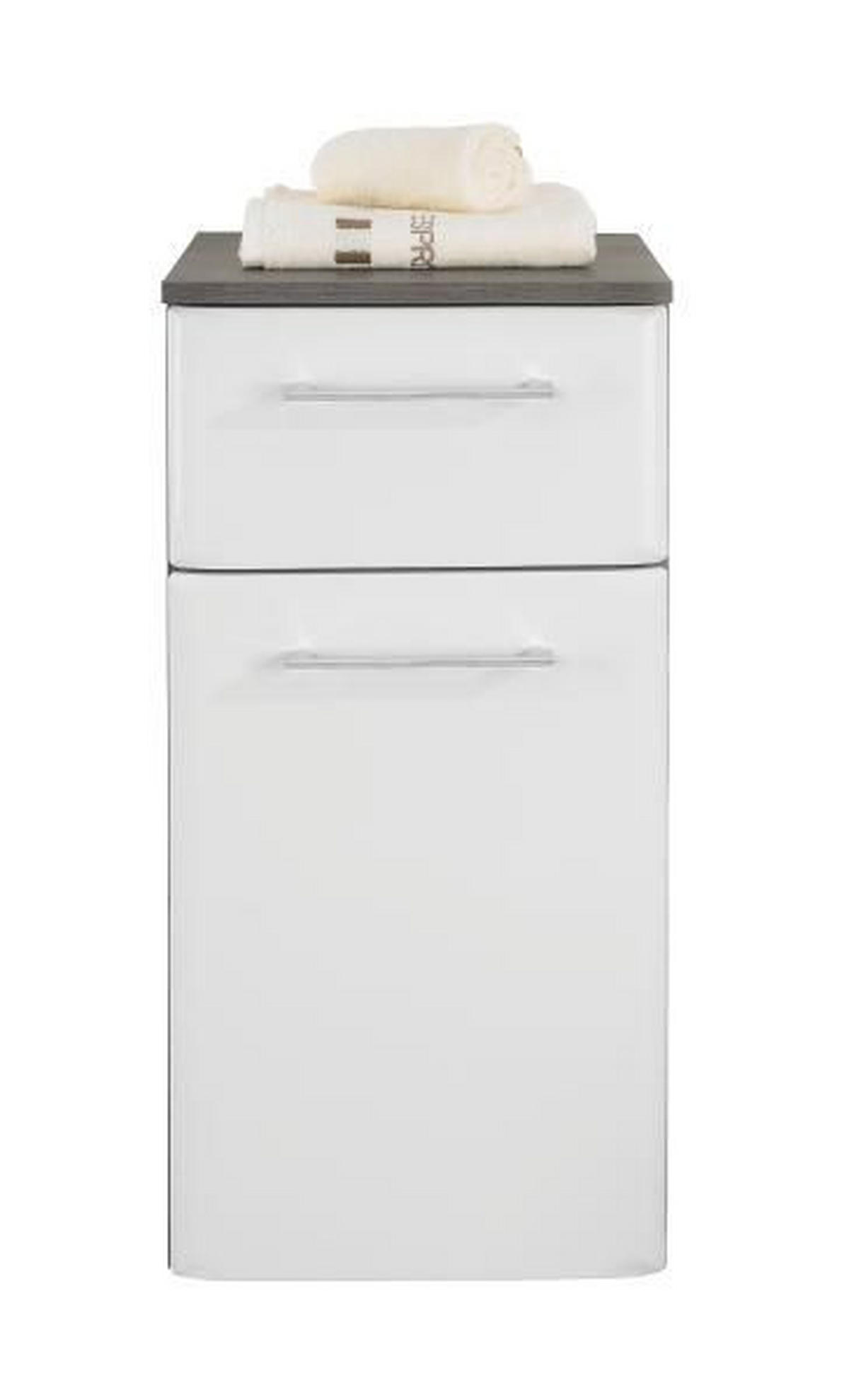 SPODNJA OMARICA 35/72/33 cm  - barve kroma/bela, Konvencionalno, steklo/leseni material (35/72/33cm) - Xora