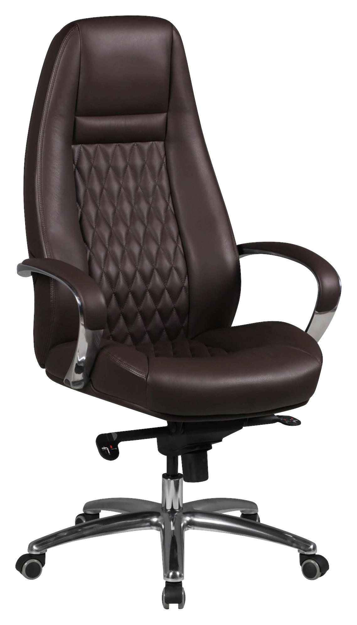 FŐNÖKI SZÉK  bőrhatású textil barna  - barna/alumínium színű, Modern, műanyag/bőr (68/130/68cm) - MID.YOU