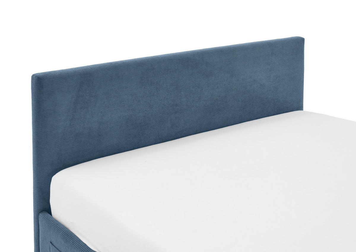 POLSTERBETT Cool 140/200 cm  in Blau  - Blau/Eichefarben, KONVENTIONELL, Holz/Textil (140/200cm) - Stylife