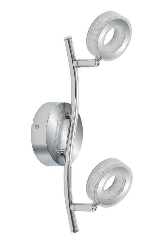 LED-TAKLAMPA Vinola 34/9/16 cm  - kromfärg, Design, metall/plast (34/9/16cm)