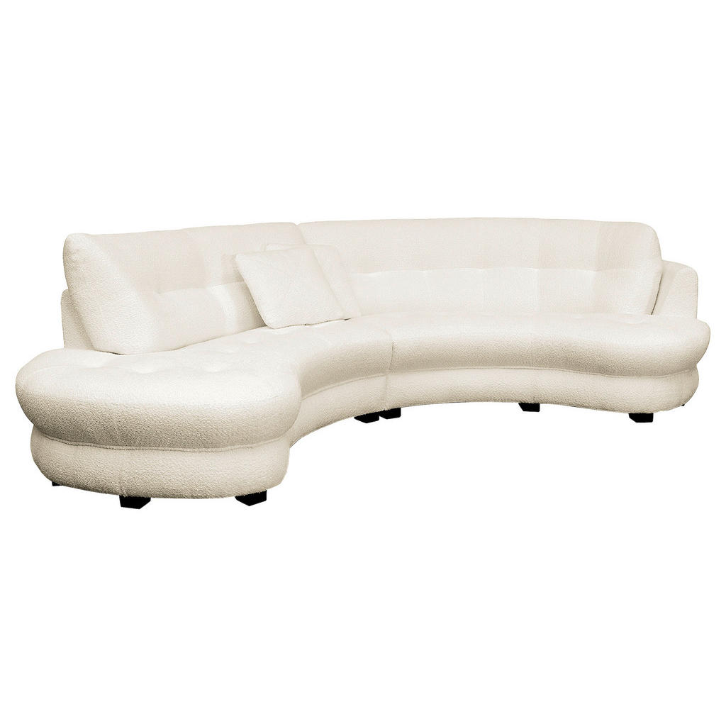 Thumbnail - Livetastic Ecksofa, Weiß, Textil, 4-Sitzer, Füllung: Polyester, Rundform, L-Form, 300x113 cm, Made in EU, Fußauswahl, Le...