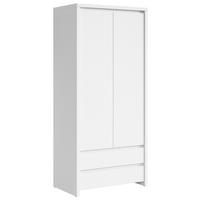 DREHTÜRENSCHRANK 90/200,5/55,5 cm,  in Weiß, 2-türig  - Weiß, MODERN, Holzwerkstoff (90/200,5/55,5cm) - MID.YOU