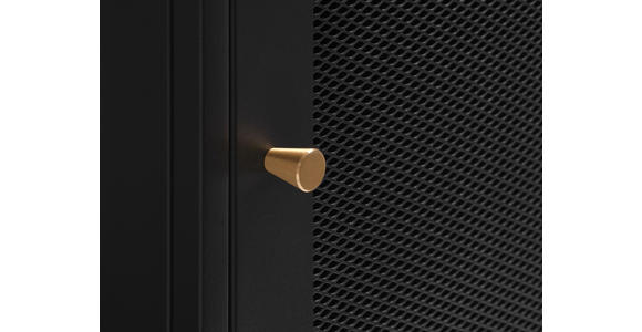 KOMMODE Schwarz 120/80/35 cm - Goldfarben/Schwarz, Trend, Metall (120/80/35cm) - Xora