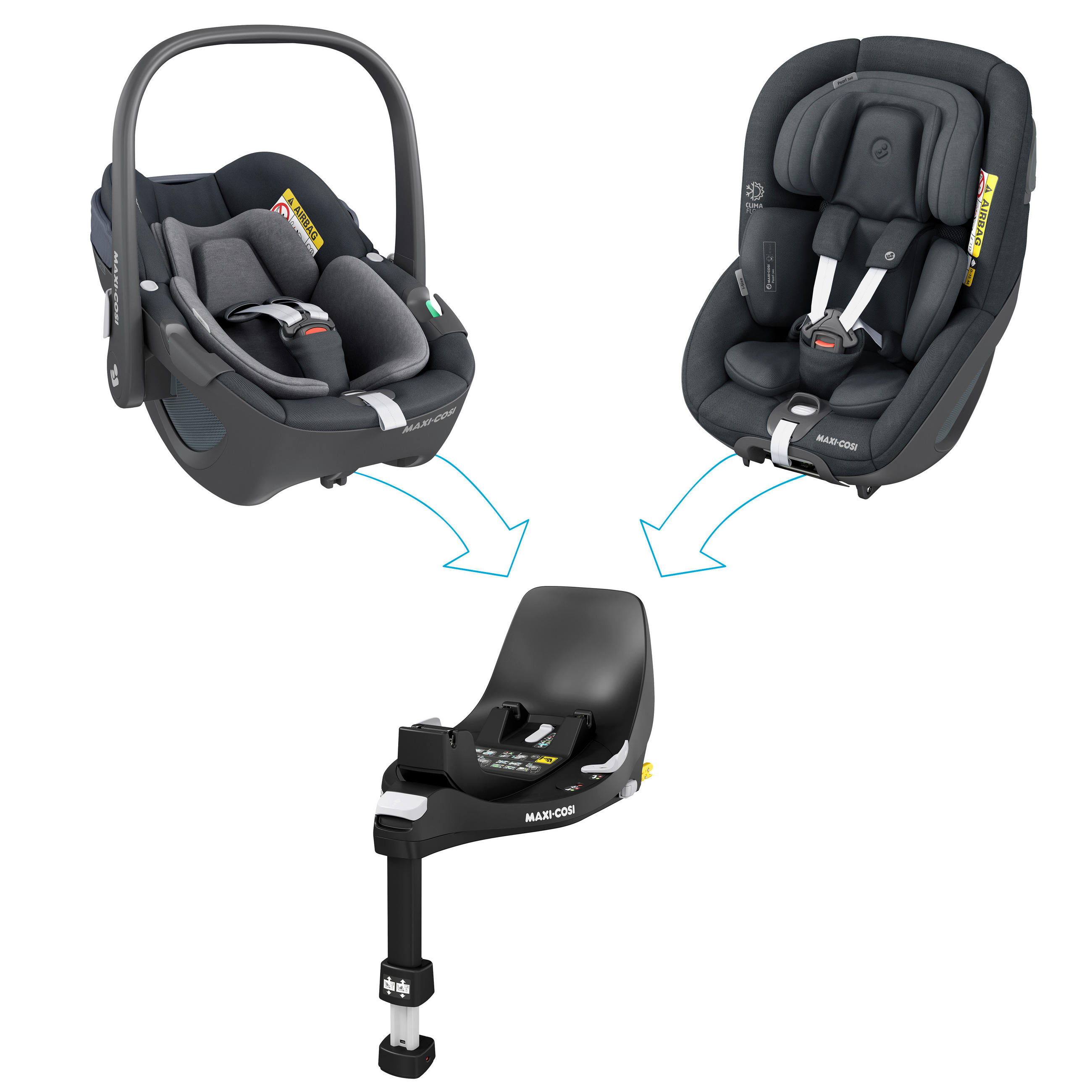 ISOFIXSTATION FAMILY FIX 360 Family Fix 360  - Schwarz, Basics, Kunststoff (40/88/64cm) - Maxi-Cosi