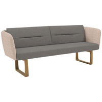 SITZBANK 224/91/69 cm Flachgewebe Anthrazit, Greige massiv Holz  - Greige/Eichefarben, Design, Holz/Textil (224/91/69cm) - Valnatura